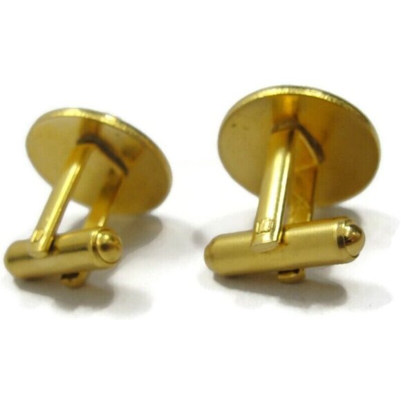 Polished Gold Tone Cufflinks Phoenix Bird Hallmark Wedding Tux Vintage - Picture 3 of 15